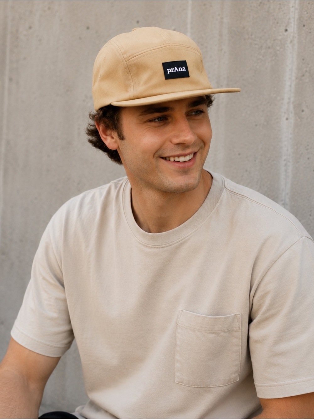 PRANA Tan Flat-brimmed Baseball hat